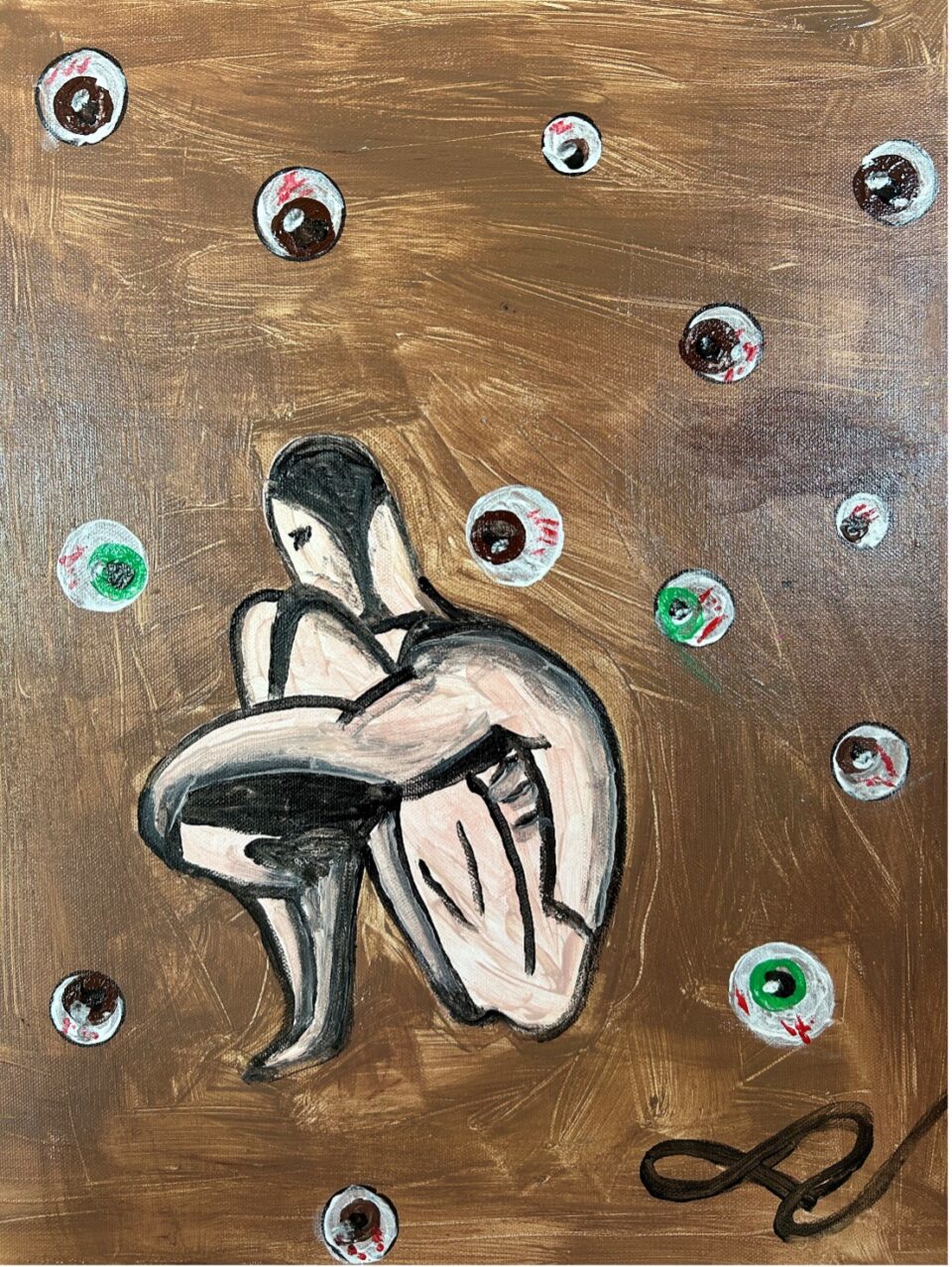 Lo sguardo giudicante del mondo che a volte, a seconda delle caratteristiche del soggetto, possono paralizzare la vita stessa tanto da rendere tutto più difficile di quanto non lo sia e a fenomeni di depersonalizzazione, patologia nella quale ci si sente all’esterno del proprio io. “Protagonismo o fobia…lo sguardo altrui ha tutto il potere”